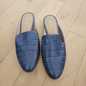 Michael Kors blue mules size 7